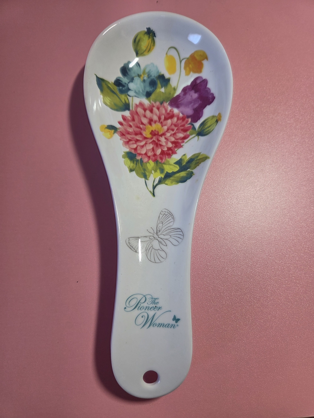 The Pioneer Woman Floral Spoon Rest - Pink, Green, Yellow, Purple, Blue